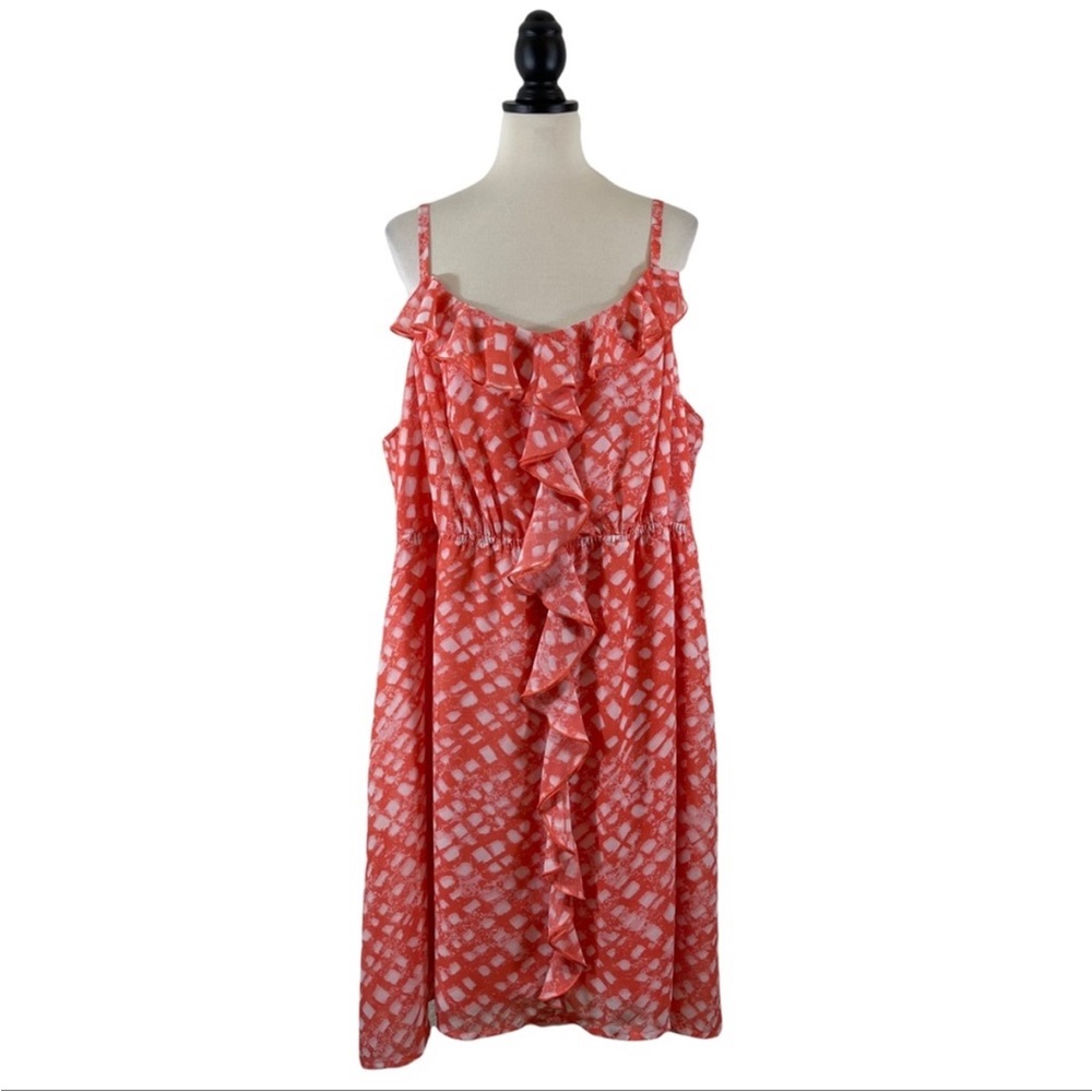 Lane Bryant Dress, Ruffle Front Accent, Chiffon Spaghetti Strap, Size 22/24